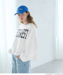 セール★1490円→990円 スウェット レディース ロゴスウェット クロップド丈 裏毛 ロゴ プリント 英字 シンプル メール便不可 24ss