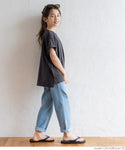 セール★890円→390円 キッズ 120-150 Tシャツ カットソー 半袖 ロゴTシャツ 刺繍 クルーネック 天竺 伸縮性 ミディアム丈 薄手 女の子 親子お揃い 子供服 メール便可